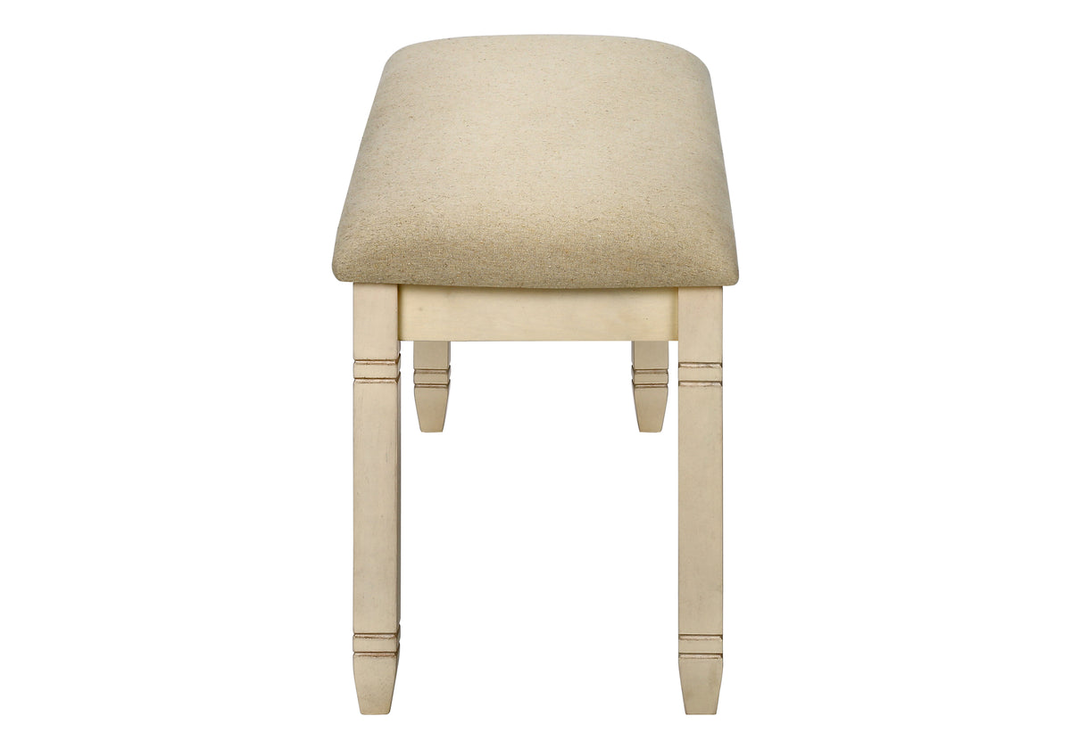 Onyx Upholstered Beige Fabric Bench | Ortholuxe Home - Photo 5