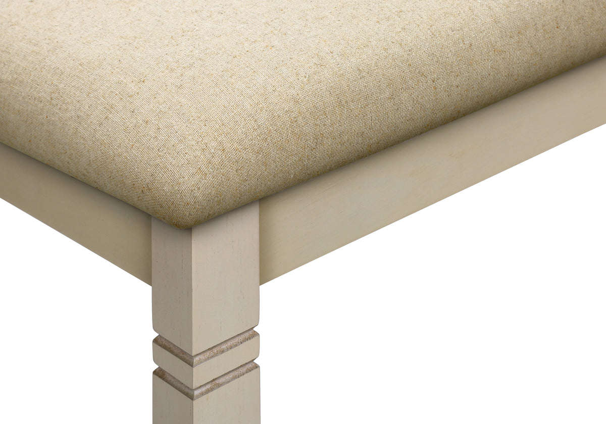 Onyx Upholstered Beige Fabric Bench | Ortholuxe Home - Photo 8