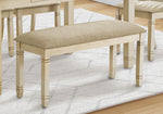Onyx Upholstered Beige Fabric Bench | Ortholuxe Home
