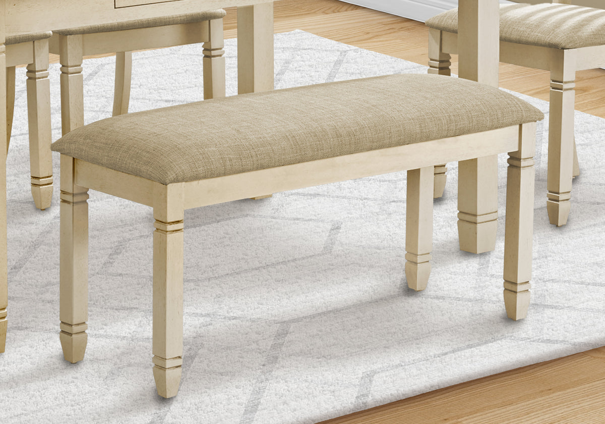 Onyx Upholstered Beige Fabric Bench | Ortholuxe Home