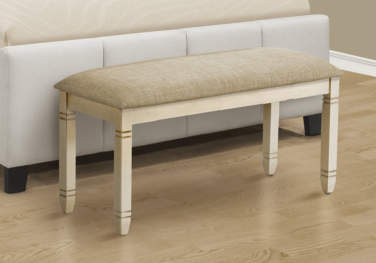 Onyx Upholstered Beige Fabric Bench | Ortholuxe Home - Photo 2