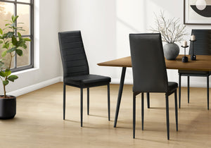 Pearl Black Leather-Look & Metal Dining Chair (Set of 2) | Ortholuxe Home