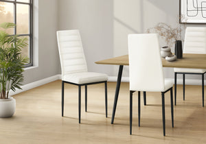 Pearl White Leather-Look & Metal Dining Chair (Set of 2) | Ortholuxe Home