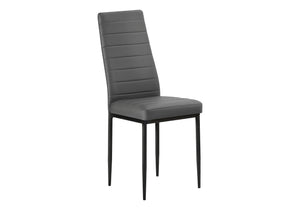 Pearl Dark Grey Leather-Look & Metal Dining Chair (Set of 2) | Ortholuxe Home - Photo 2