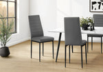 Pearl Dark Grey Leather-Look & Metal Dining Chair (Set of 2) | Ortholuxe Home
