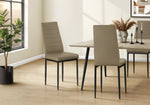 Pearl Dark Taupe Leather-Look & Metal Dining Chair (Set of 2) | Ortholuxe Home