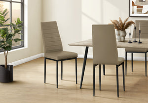 Pearl Dark Taupe Leather-Look & Metal Dining Chair (Set of 2) | Ortholuxe Home