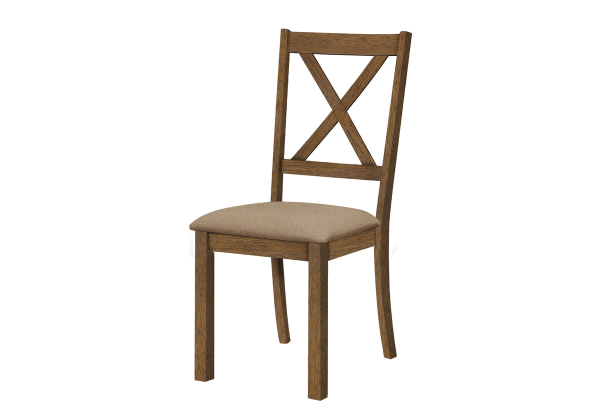 Sage Brown Walnut & Beige Fabric Dining Chair (Set of 2) | Ortholuxe Home - Photo 2