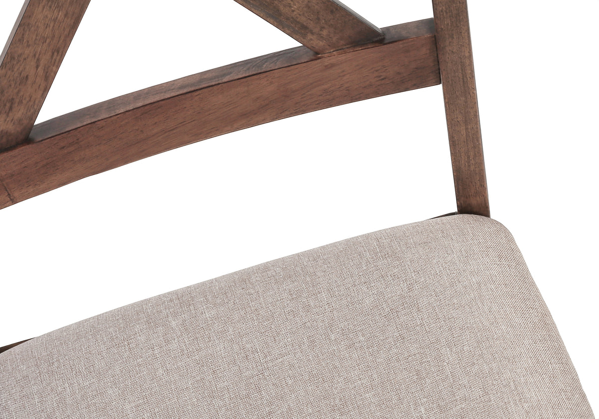 Sage Brown Walnut & Beige Fabric Dining Chair (Set of 2) | Ortholuxe Home - Photo 9