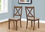 Sage Brown Walnut & Beige Fabric Dining Chair (Set of 2) | Ortholuxe Home