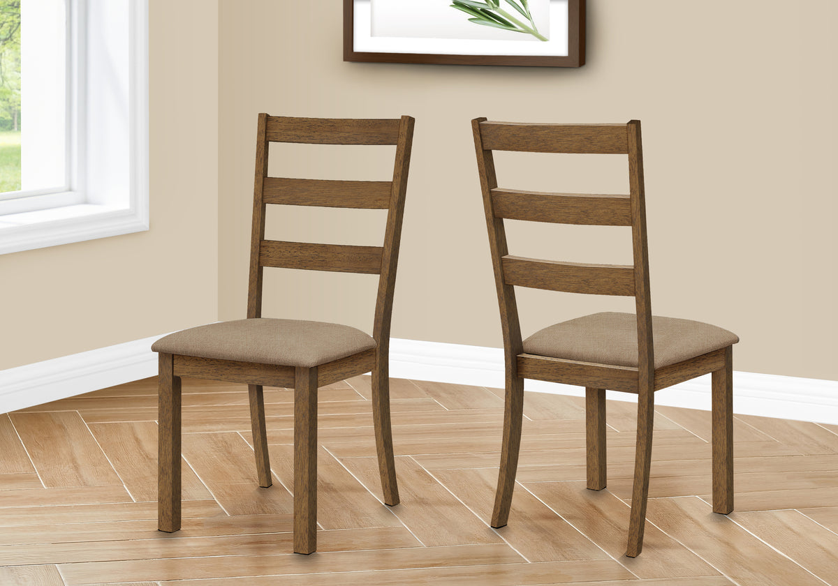 Sage Brown Walnut & Beige Fabric Dining Chair (Set of 2) | Ortholuxe Home