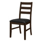 Una Espresso & Black PU Seat Dining Chair (Set of 2) | Ortholuxe Home - Photo 2