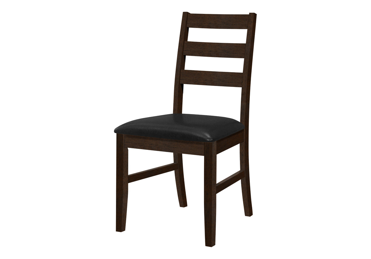 Una Espresso & Black PU Seat Dining Chair (Set of 2) | Ortholuxe Home - Photo 2