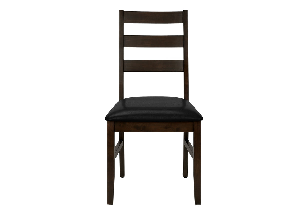 Una Espresso & Black PU Seat Dining Chair (Set of 2) | Ortholuxe Home - Photo 3