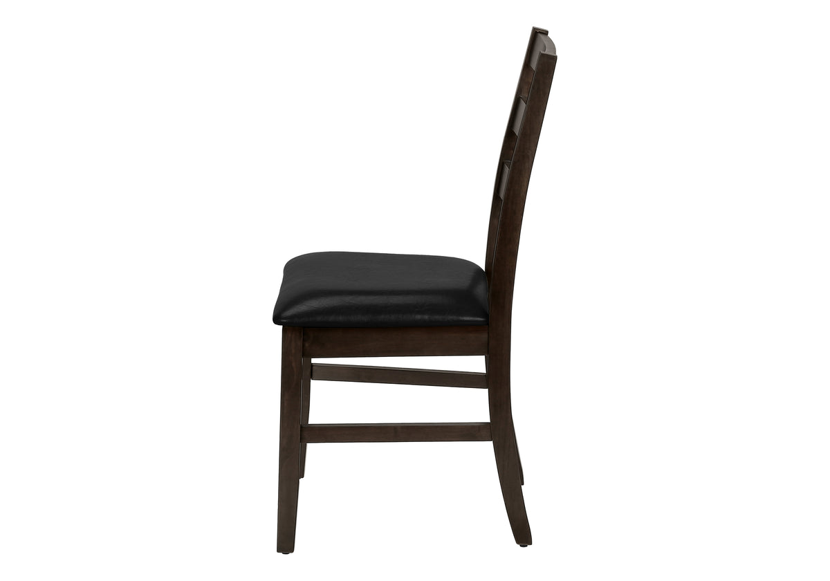 Una Espresso & Black PU Seat Dining Chair (Set of 2) | Ortholuxe Home - Photo 4