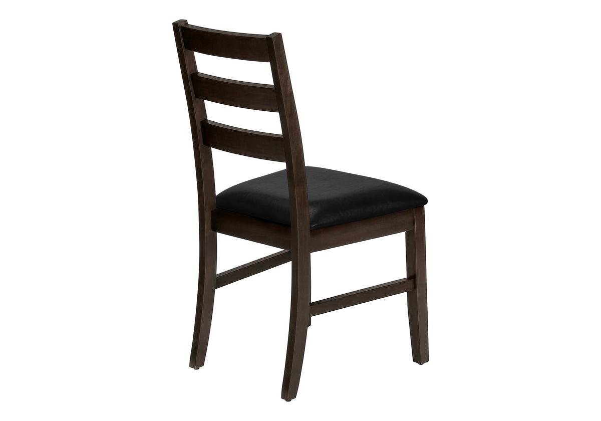 Una Espresso & Black PU Seat Dining Chair (Set of 2) | Ortholuxe Home - Photo 5