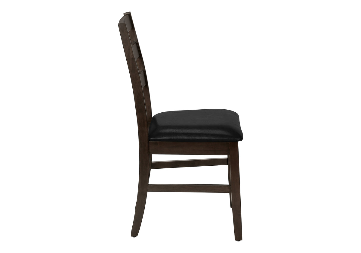 Una Espresso & Black PU Seat Dining Chair (Set of 2) | Ortholuxe Home - Photo 6