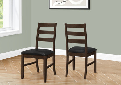 Una Espresso & Black PU Seat Dining Chair (Set of 2) | Ortholuxe Home