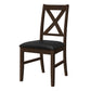 Una Espresso & Black PU Seat Dining Chair (Set of 2) | Ortholuxe Home - Photo 2