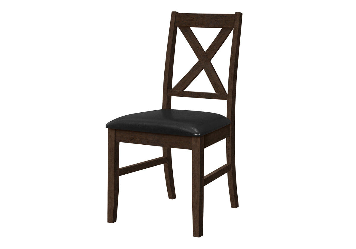 Una Espresso & Black PU Seat Dining Chair (Set of 2) | Ortholuxe Home - Photo 2