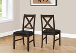 Una Espresso & Black PU Seat Dining Chair (Set of 2) | Ortholuxe Home