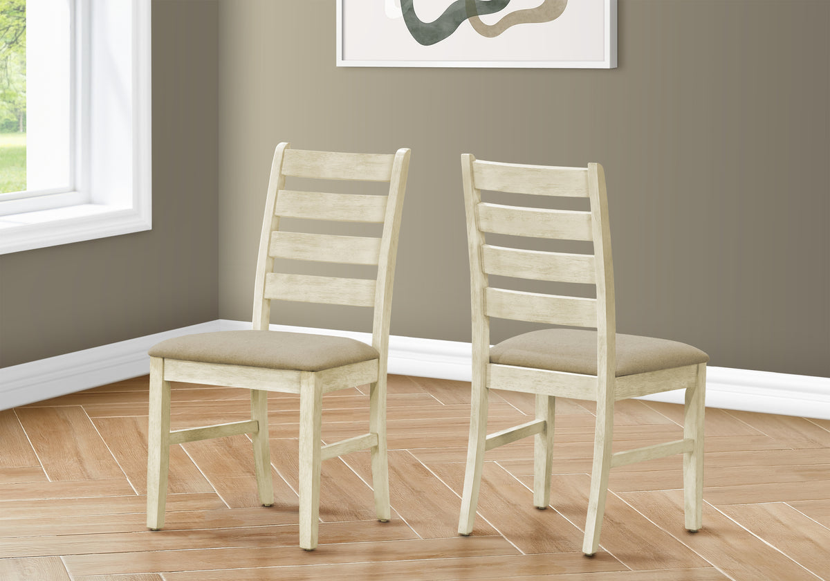 Una Upholstered Beige Fabric Dining Chair (Set of 2) | Ortholuxe Home
