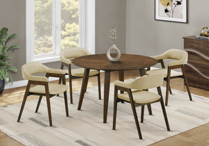 Adele Brown Walnut Veneer Dining Table | Ortholuxe Home