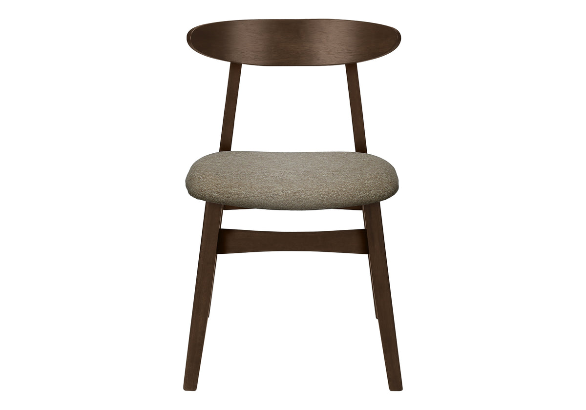 Adele Brown Walnut & Beige Fabric Dining Chair (Set of 2) | Ortholuxe Home - Photo 3