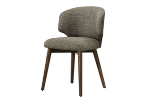 Adele Brown Walnut & Brown Fabric Dining Chair (Set of 2) | Ortholuxe Home - Photo 2