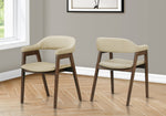 Adele Brown Walnut & Sand Fabric Dining Chair (Set of 2) | Ortholuxe Home