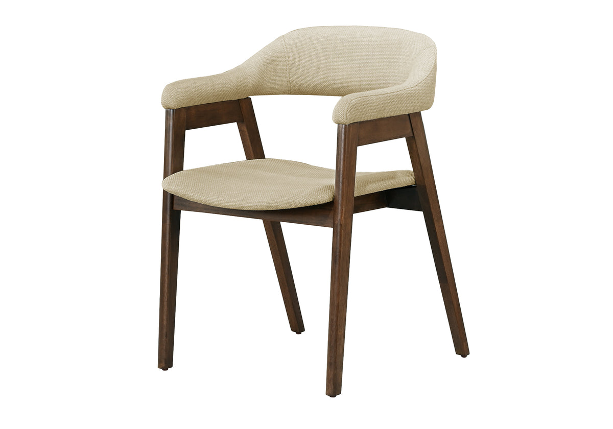 Adele Brown Walnut & Sand Fabric Dining Chair (Set of 2) | Ortholuxe Home - Photo 2