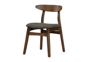 Adele Brown Walnut & Brown Fabric Dining Chair (Set of 2) | Ortholuxe Home - Photo 2