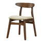Adele Brown Walnut & Sand Fabric Dining Chair (Set of 2) | Ortholuxe Home - Photo 2
