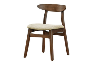 Adele Brown Walnut & Sand Fabric Dining Chair (Set of 2) | Ortholuxe Home - Photo 2