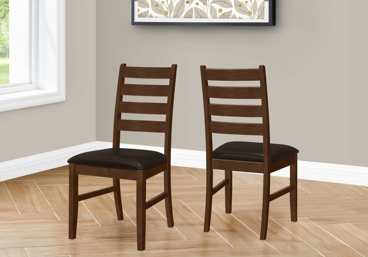 Bianca Dark Brown PU Seat Dining Chair (Set of 2) | Ortholuxe Home