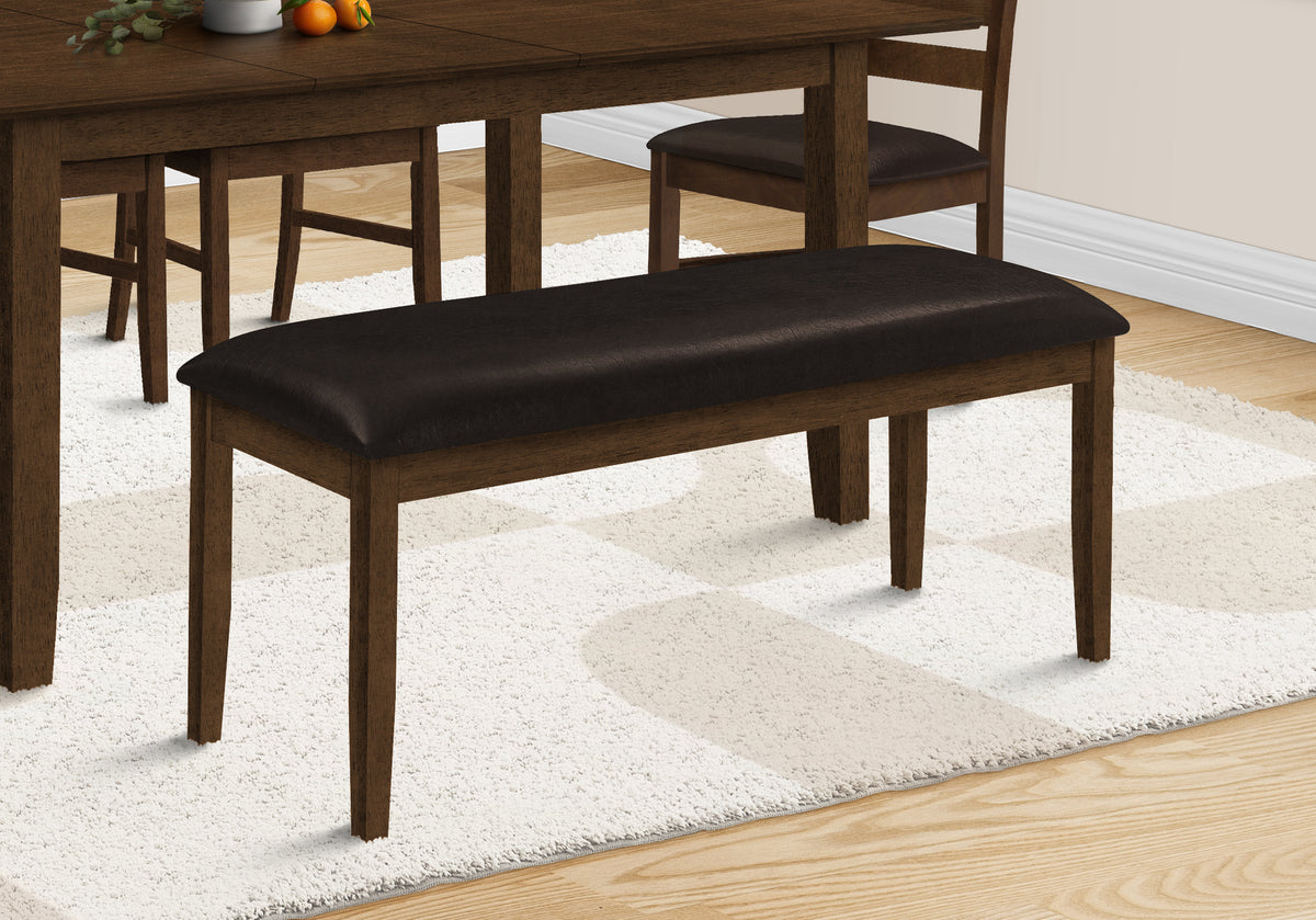 Bianca Dark Brown PU Seat Bench | Ortholuxe Home