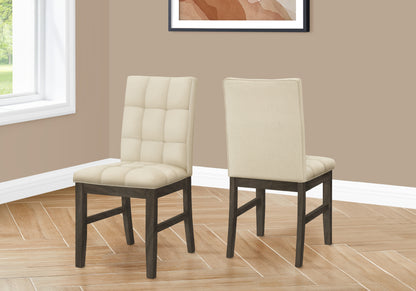 Bianca Grey & Cream Fabric Seat Dining Chair (Set of 2) | Ortholuxe Home