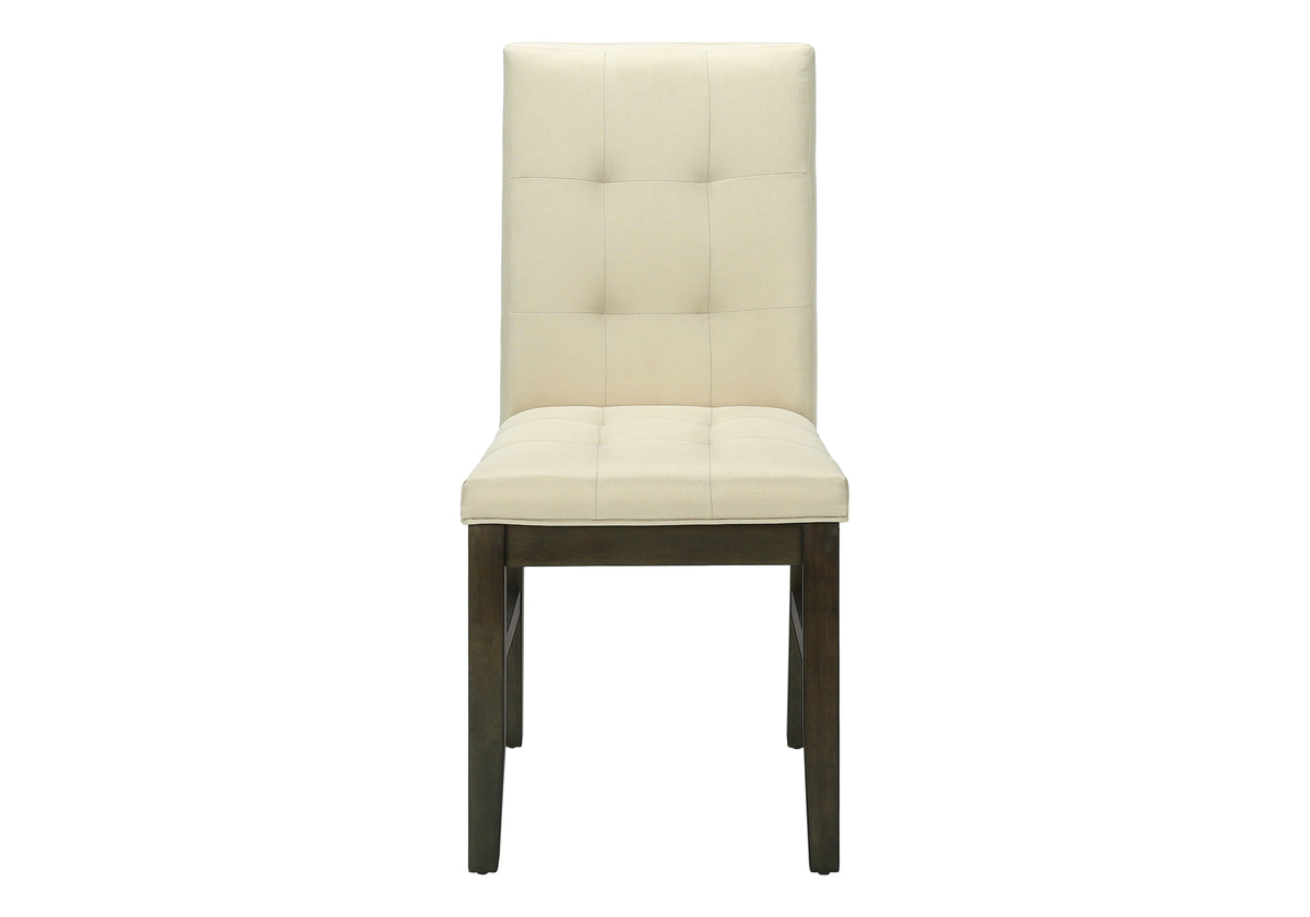 Bianca Grey & Cream Fabric Seat Dining Chair (Set of 2) | Ortholuxe Home - Photo 3