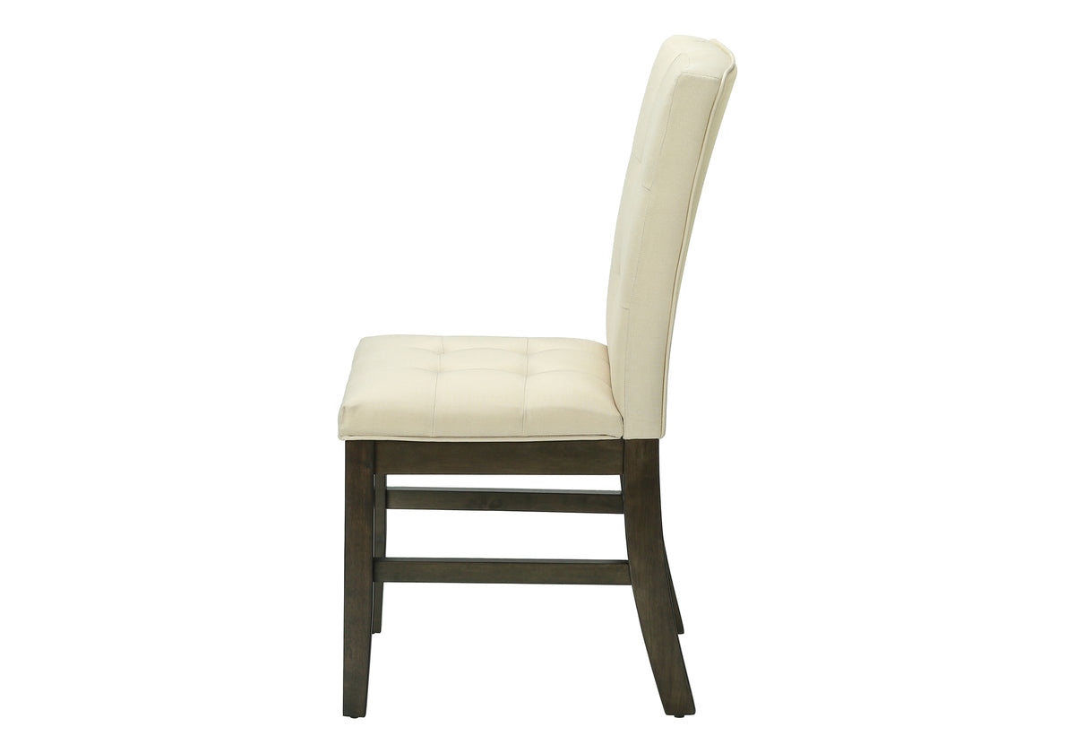 Bianca Grey & Cream Fabric Seat Dining Chair (Set of 2) | Ortholuxe Home - Photo 4