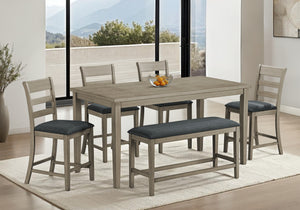 Cleo Antique Grey Veneer Counter Height Dining Table | Ortholuxe Home