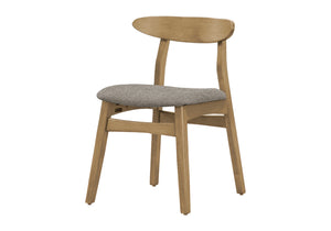 Cleo Light Walnut & Brown Fabric Dining Chair (Set of 2) | Ortholuxe Home - Photo 2