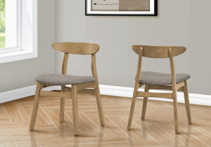 Cleo Light Walnut & Brown Fabric Dining Chair (Set of 2) | Ortholuxe Home