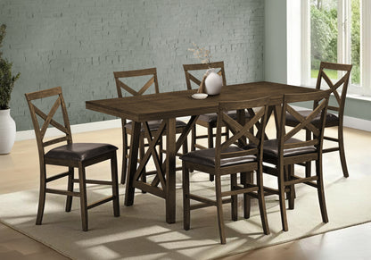 Cleo Dark Walnut Veneer Counter Height Dining Table | Ortholuxe Home