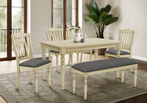Delphine Antique Grey Veneer Dining Table | Ortholuxe Home