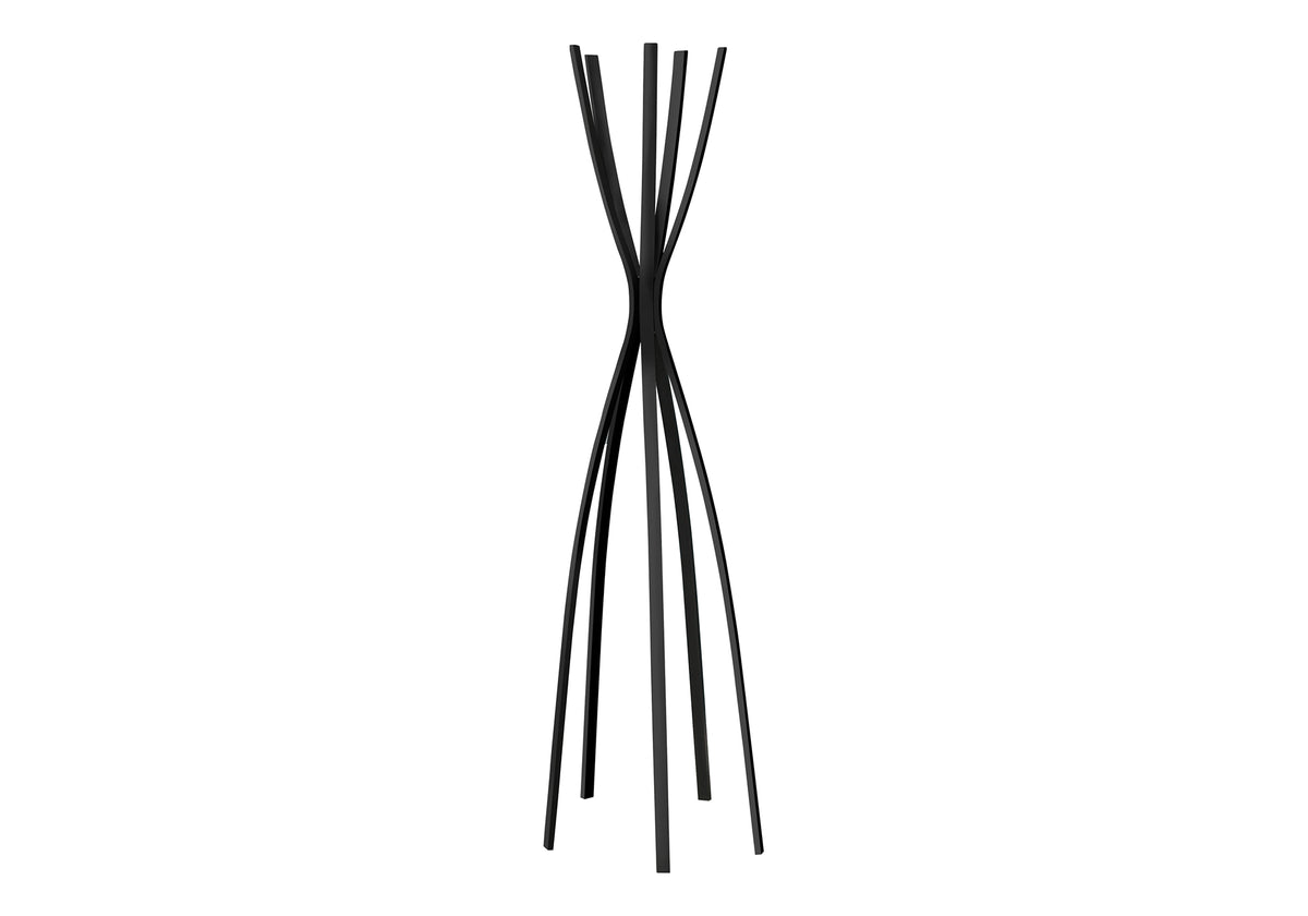 Fleur Satin Black Metal Contemporary Style Coat Rack | Ortholuxe Home - Photo 2