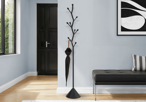 Gemma Satin Black Metal Contemporary Style Coat Rack | Ortholuxe Home