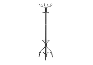 Helena Black Metal Coat Rack with An Umbrella Holder | Ortholuxe Home - Photo 2