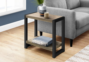 Margaux Dark Taupe & Black Metal Accent Table | Ortholuxe Home
