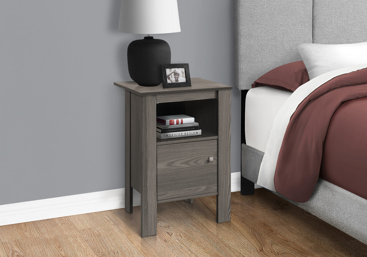 Petra Grey Night Stand Accent Table | Ortholuxe Home - Photo 2