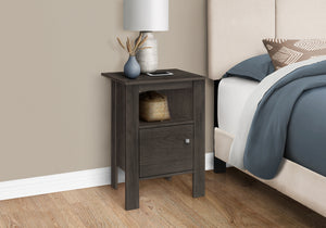 Romy Brown Oak Night Stand Accent Table with Storage | Ortholuxe Home - Photo 2